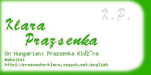 klara prazsenka business card